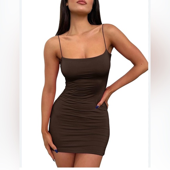 Lillusory Brown Bodycon Dress - Picture 1 of 5